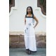 Boho Style Embroidered Sleeveless Dress "Summer Birds" White/Black